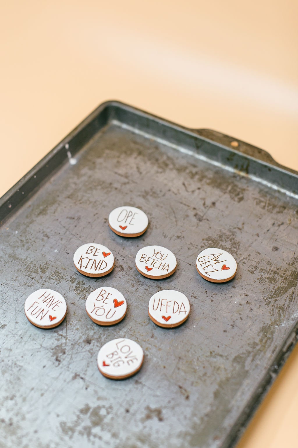 Feel Good Magnets : Be Kind . Have Fun . Be You . Love Big Midwest Scandinavian Norwegian Nordic