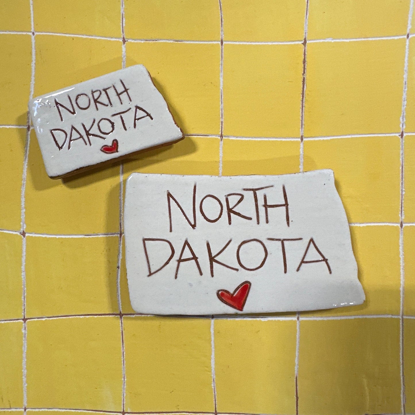 North Dakota Magnet State Magnet North Dakota State Art Clay Magnet Midwest Scandinavian Norwegian Nordic