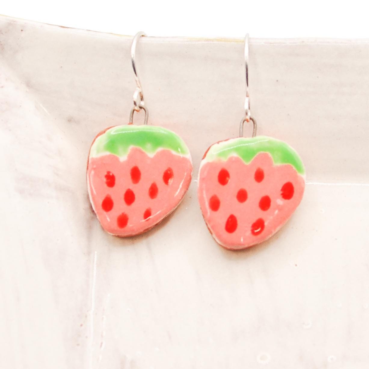 Handmade Colorful Strawberry Drop Earrings