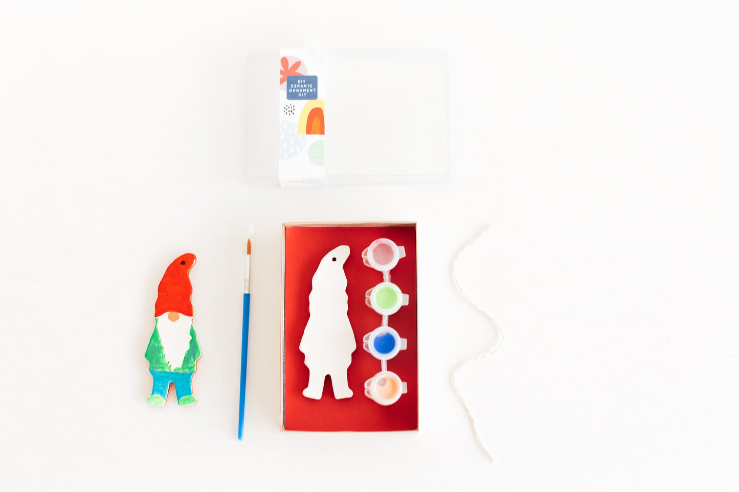 Gnome Christmas Ornament DIY KIT Paint your own gnome ceramic ornament kit Midwest Scandinavian Norwegian Nordic
