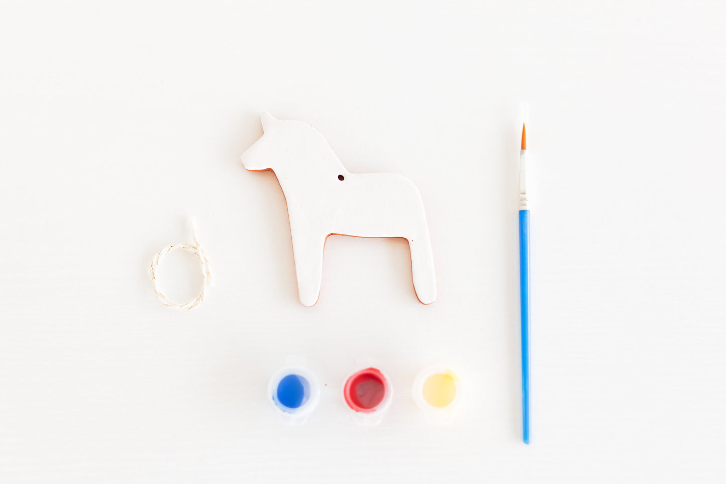 Paint Your Own Dala Horse Christmas Ornament DIY KIT Paint your own data horse ceramic ornament kit Midwest Scandinavian Norwegian Nordic