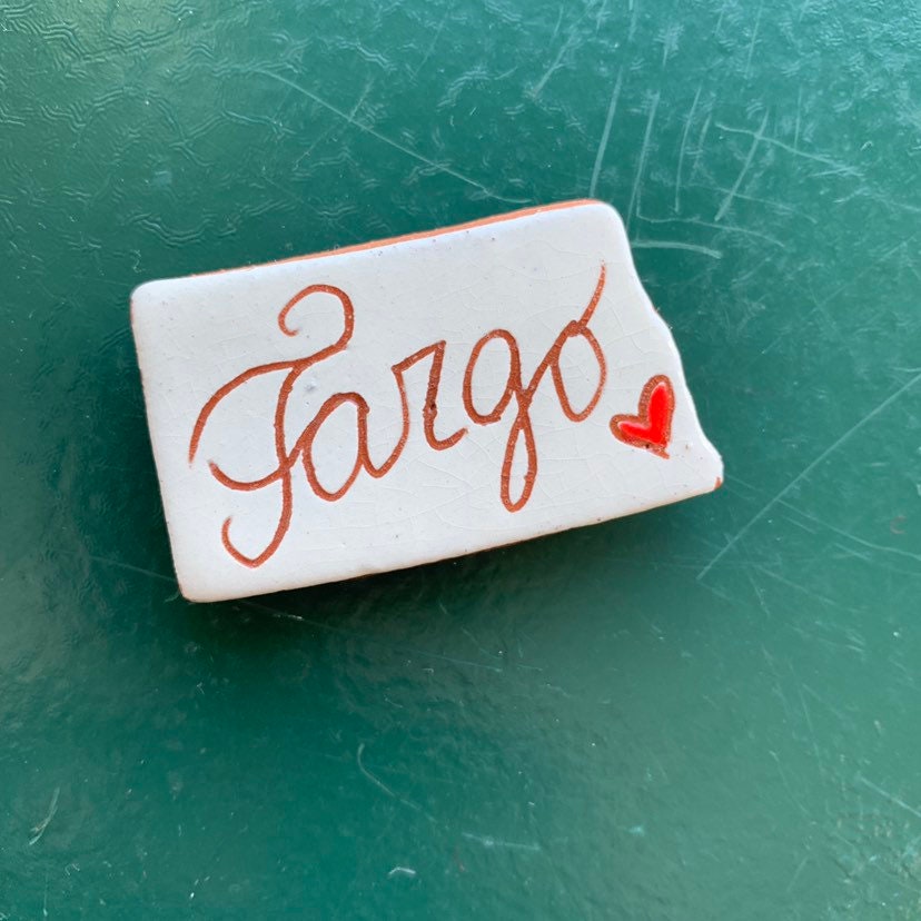 Fargo North Dakota Magnet State Magnet Fargo Magnet North Dakota State Art Clay Magnet I love Fargo Midwest Scandinavian Norwegian Nordic