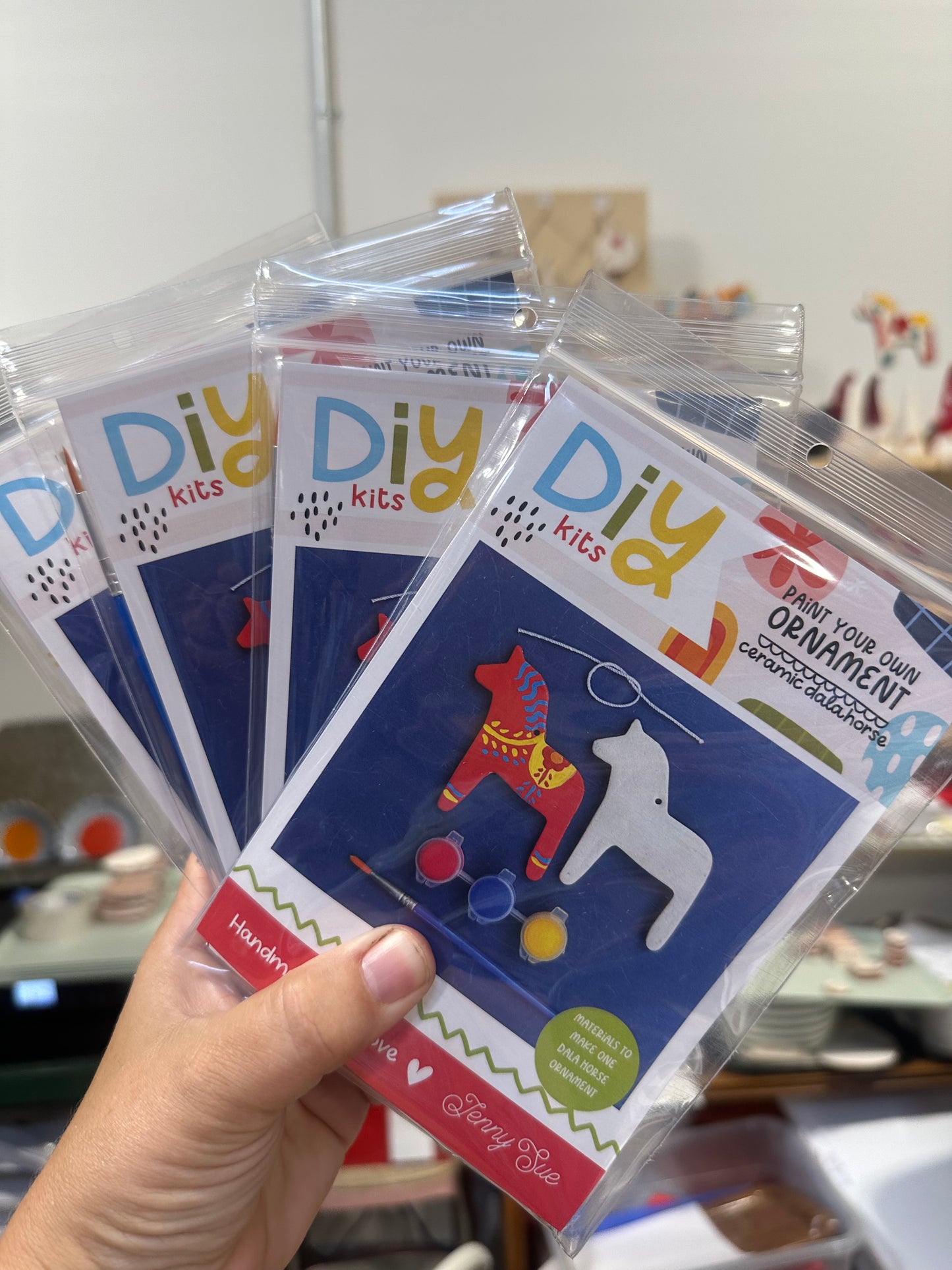 Paint Your Own Ornament Kit : Dala Horse / Jenny Sue Art