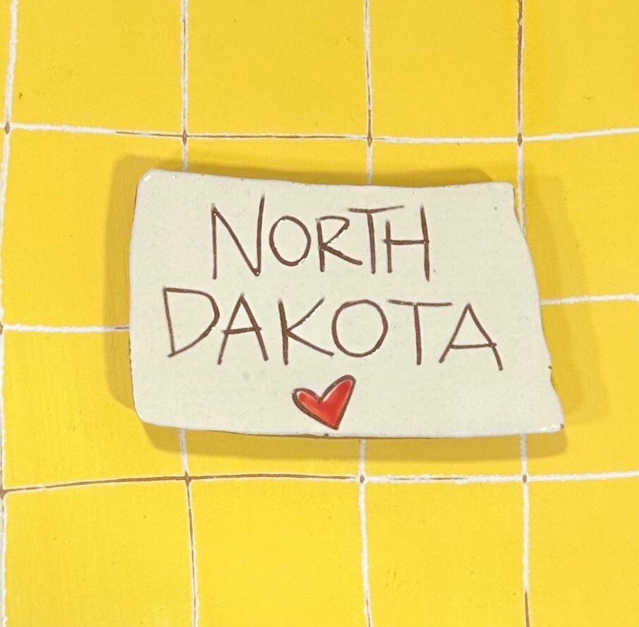 North Dakota Magnet State Magnet North Dakota State Art Clay Magnet Midwest Scandinavian Norwegian Nordic