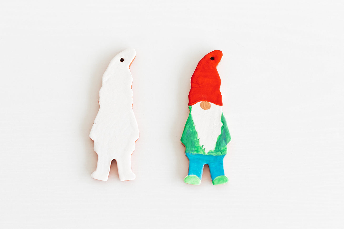 Gnome Christmas Ornament DIY KIT Paint your own gnome ceramic ornament kit Midwest Scandinavian Norwegian Nordic