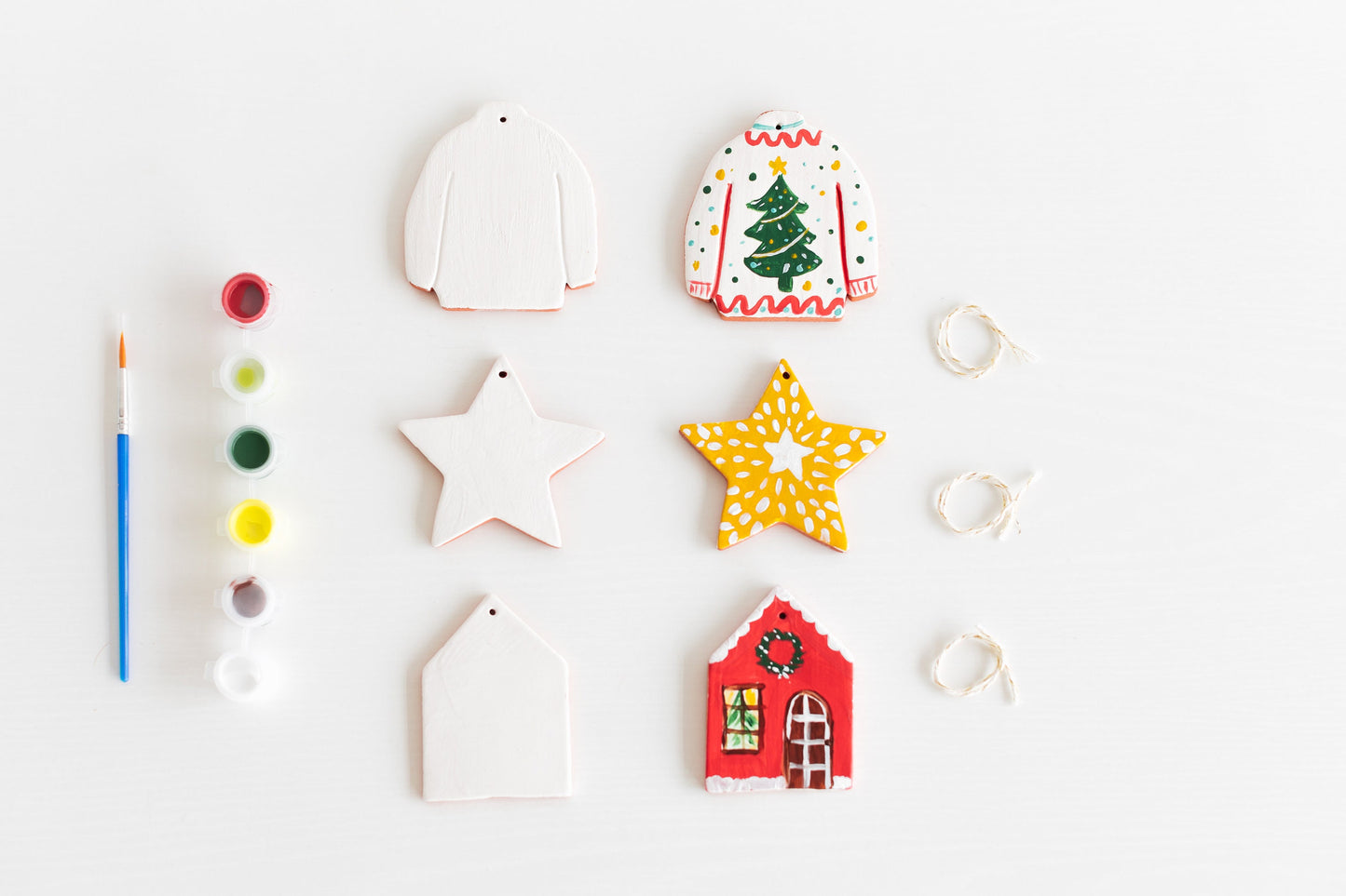 DIY Ornament Kit : The Original  Assortment of 3 Ornaments Christmas Ornament Kit Ceramic Ornaments Christmas Sweater Ornament Craftmas
