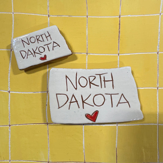 North Dakota Magnet State Magnet  North Dakota State Art Clay Magnet Midwest Scandinavian Norwegian Nordic