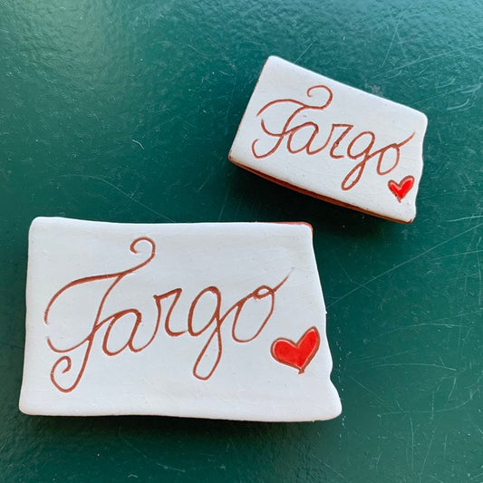 Fargo North Dakota Magnet State Magnet Fargo Magnet North Dakota State Art Clay Magnet I love Fargo Midwest Scandinavian Norwegian Nordic