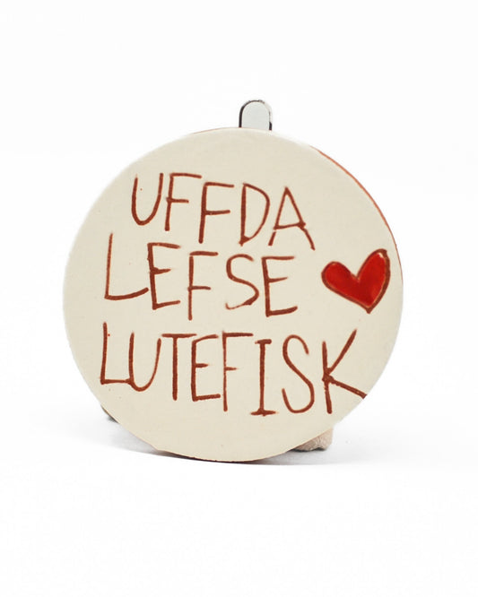 Uffda Lutefisk Lefse Norwegian Ornament by Jenny Sue