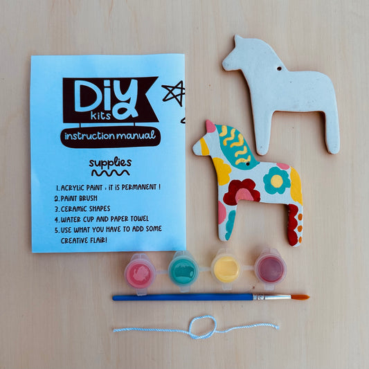 Paint Your Own Ornament Kit : Dala Horse / Jenny Sue Art