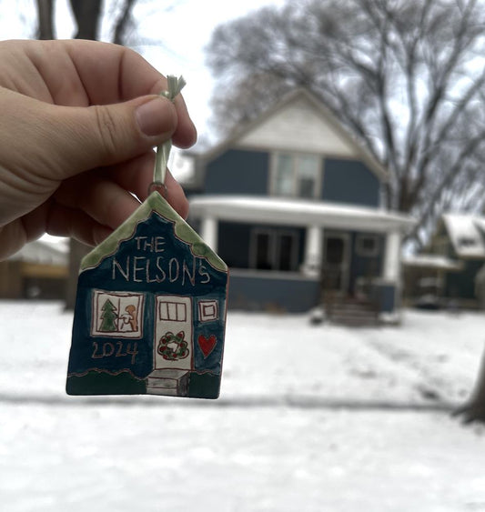 Custom Made to Order Christmas Ornament House Shape