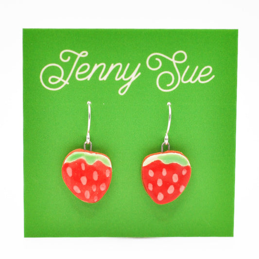 Handmade Colorful Strawberry Drop Earrings