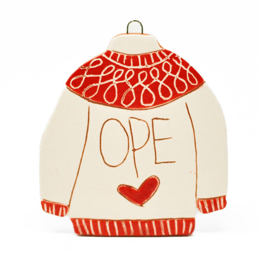 OPE Christmas Ornament Nordic Sweater Ornament Midwest Scandinavian Norwegian Nordic