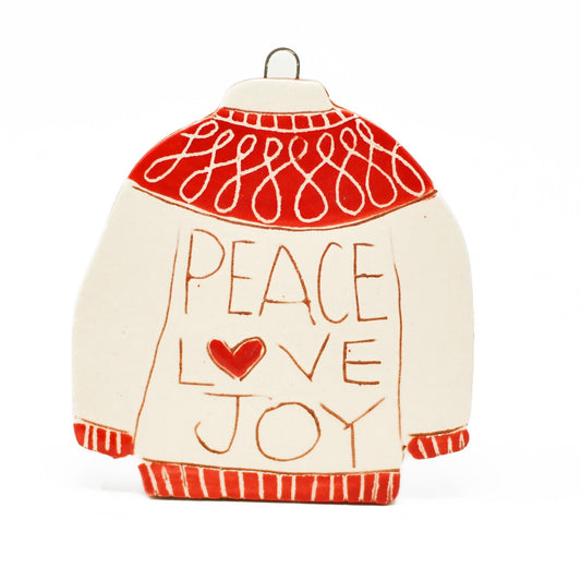 Peace, Love, Joy Christmas Ornament Nordic Sweater Ornament Midwest Scandinavian Norwegian Nordic